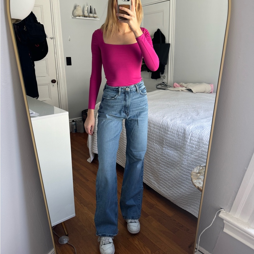 FRAME high waist straight leg jeans
